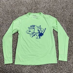 Youth Patagonia Capilene Silkweight Long Sleeve Shirt Green Size XL (14)